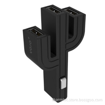 Luminous Car Charger with Three Port, Output: 5V/4.2A, (1A+2.1A+1A)